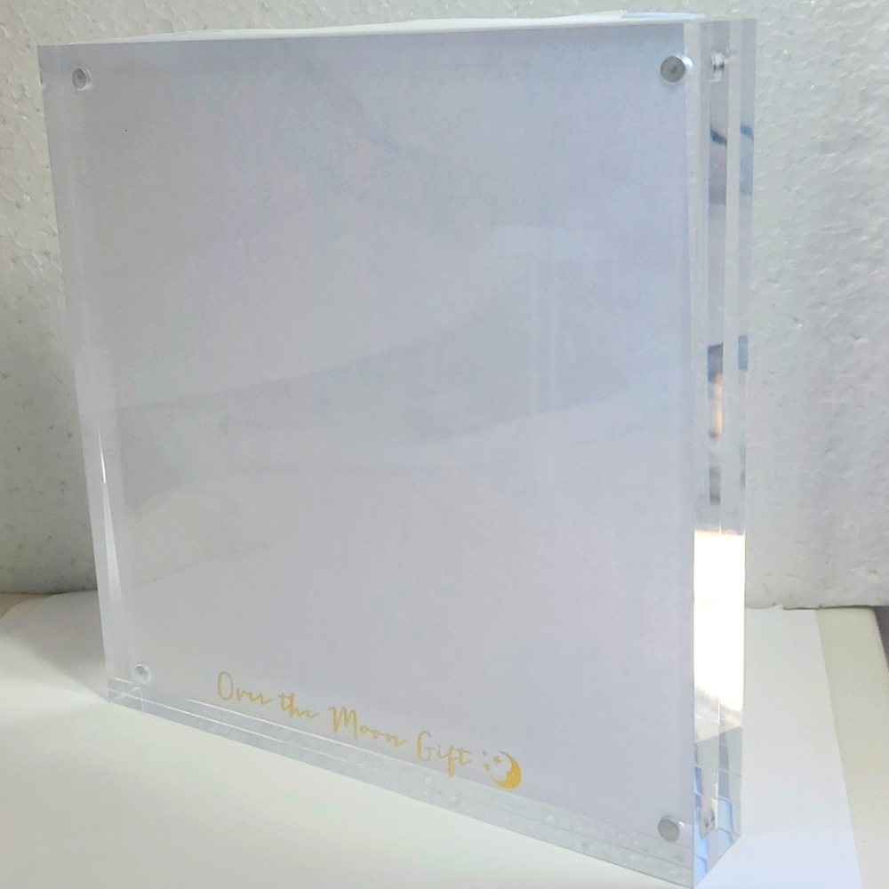 NWT! Over The Moon Gift 8" Acrylic Photo Picture Frame Magnetic Double Thick New
